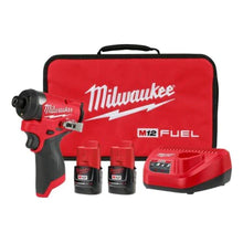 Carregar imagem no visualizador da galeria, Milwaukee 3453-22 M12 FUEL™ 1/4" Hex Impact Driver Kit with (2) 2.0Ah Lithium Ion Batteries, Charger & Tool Bag