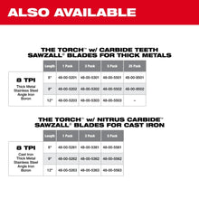 Carregar imagem no visualizador da galeria, Milwaukee 48-00-5562 9" 7TPI The TORCH for CAST IRON with NITRUS CARBIDE 5PK