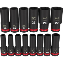 Carregar imagem no visualizador da galeria, Milwaukee 49-66-7014 14 PC SHOCKWAVE Impact Duty™ 1/2" Drive Metric Deep 6 Point Socket Set
