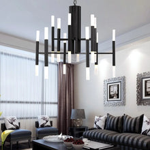 Load image into Gallery viewer, Zelbio | Gold/Black Postmodern LED Chandelier for Living Room