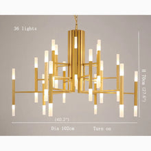 Load image into Gallery viewer, Zelbio | Gold/Black Postmodern LED Chandelier for Living Room