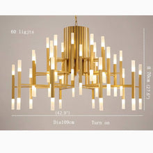 Load image into Gallery viewer, Zelbio | Gold/Black Postmodern LED Chandelier for Living Room