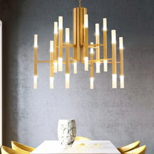 Load image into Gallery viewer, Zelbio | Gold/Black Postmodern LED Chandelier for Living Room