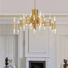 Load image into Gallery viewer, Zelbio | Gold/Black Postmodern LED Chandelier for Living Room