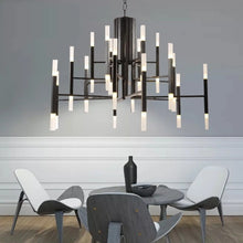 Load image into Gallery viewer, Zelbio | Gold/Black Postmodern LED Chandelier for Living Room