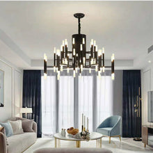 Load image into Gallery viewer, Zelbio | Gold/Black Postmodern LED Chandelier for Living Room