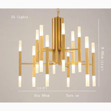 Load image into Gallery viewer, Zelbio | Gold/Black Postmodern LED Chandelier for Living Room