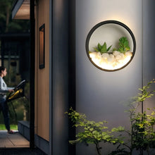 Carregar imagem no visualizador da galeria, Modern Black Art Plant Outdoor Waterproof LED Wall Lamp For Garden, Porch