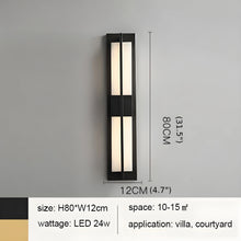 Carregar imagem no visualizador da galeria, Modern Black/Gold Copper Outdoor Waterproof LED Wall Lamp For Garden