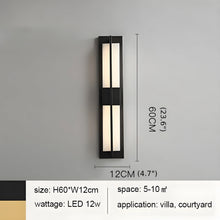 Carregar imagem no visualizador da galeria, Modern Black/Gold Copper Outdoor Waterproof LED Wall Lamp For Garden