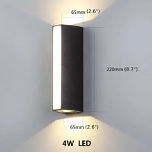 Carregar imagem no visualizador da galeria, Modern Black Outdoor Waterproof Aluminum LED Wall Lamp For Porch, Garden