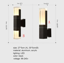 Carregar imagem no visualizador da galeria, Modern Black Outdoor Waterproof LED Wall Mounted Lamp For Villa, Porch