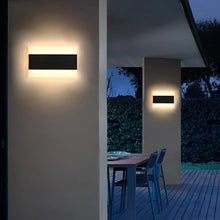 Carregar imagem no visualizador da galeria, Modern Black Waterproof Outdoor Bright LED Wall lamp For Garden, Villa