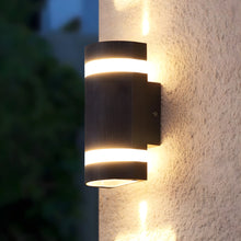 Carregar imagem no visualizador da galeria, Modern Matte Black Outdoor Waterproof Aluminum LED Wall Light For Porch