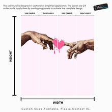 Carregar imagem no visualizador da galeria, Pink Wallpaper Mural. Creation of Adam Wall Mural. Michelangelo Sistine Chapel. #6931