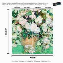 Carregar imagem no visualizador da galeria, Vincent Van Gogh White Flowers in Vase Wall Mural. #6960