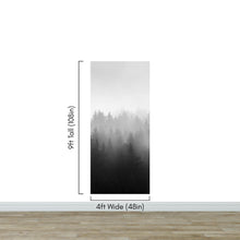 Carregar imagem no visualizador da galeria, Black and White Misty Pine Forest Wallpaper. #6673