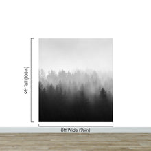 Carregar imagem no visualizador da galeria, Black and White Misty Pine Forest Wallpaper. #6673