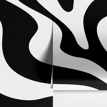 Carregar imagem no visualizador da galeria, Black Swirly Line Wallpaper. Contemporary Art Decor. Modern Aesthetic. #6679