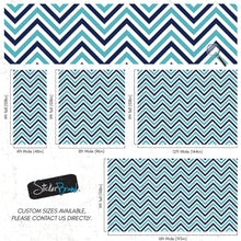 Load image into Gallery viewer, Seaside Chic Decor. Navy Blue and Teal Chevron Pattern Wallpaper. #6222