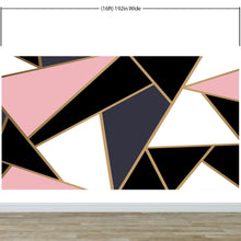 Carregar imagem no visualizador da galeria, Modern Decor Gold, Black and Pink Mosaic Peel and Stick Wallpaper | Removable Wall Mural #6210