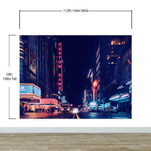 Carregar imagem no visualizador da galeria, Personalized Neon Name on City Billboard Wall Mural. #6595
