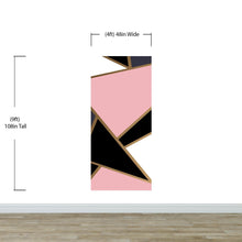 Carregar imagem no visualizador da galeria, Modern Decor Gold, Black and Pink Mosaic Peel and Stick Wallpaper | Removable Wall Mural #6210