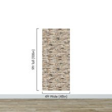 Load image into Gallery viewer, Brick Pattern Wallpaper Mural. Light Tan and Brown Color. #6801