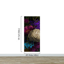 Carregar imagem no visualizador da galeria, Melancholy Flower Wall Mural. Black background. #6130