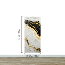 Carregar imagem no visualizador da galeria, Luxurious Marble Wallpaper. Gold and Black Marble Slate Wall Mural. #6735
