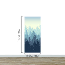 Carregar imagem no visualizador da galeria, Misty Forest Wallpaper. Blue Pastel Color Mural #6772