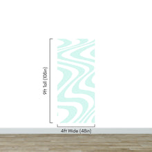 Carregar imagem no visualizador da galeria, Mint Color Swirly Lines Abstract Wallpaper Mural. #6689