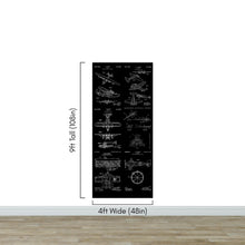 Carregar imagem no visualizador da galeria, Aviation Wallpaper Mural. Featuring Military Jet and Airplane Patent Designs. #6732