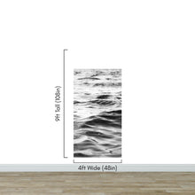 Carregar imagem no visualizador da galeria, Black and White Ocean Wave Wallpaper. Peel and Stick Wall Mural. #6691