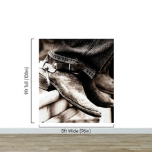 Carregar imagem no visualizador da galeria, Vintage Western Theme Wallpaper. Rustic Cowboy Sepia Wall Mural. #6748