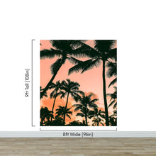 Carregar imagem no visualizador da galeria, Sunset Wallpaper Mural. Palm Trees Tropical Vibe. #6871