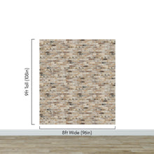 Load image into Gallery viewer, Brick Pattern Wallpaper Mural. Light Tan and Brown Color. #6801
