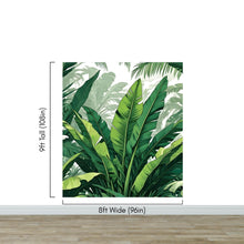 Carregar imagem no visualizador da galeria, Rainforest Jungle Wallpaper. Banana Leaf Wall Mural. #6788
