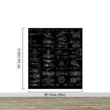 Carregar imagem no visualizador da galeria, Aviation Wallpaper Mural. Featuring Military Jet and Airplane Patent Designs. #6732