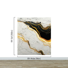 Carregar imagem no visualizador da galeria, Luxurious Marble Wallpaper. Gold and Black Marble Slate Wall Mural. #6735