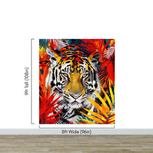 Carregar imagem no visualizador da galeria, Glamour Chic Colorful Jungle Tiger Wall Mural. #6926