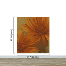 Load image into Gallery viewer, Vintage Pastel Floral Wallpaper – Yellow and Orange Botanical Flower Painting Wall Mural. #6855