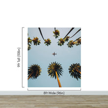Carregar imagem no visualizador da galeria, Southern California Palm Trees and Airplane Wallpaper Mural. #6283
