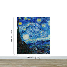 Carregar imagem no visualizador da galeria, Vincent Van Gogh's The Starry Night Painting Wallpaper Mural. #6742