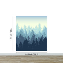 Carregar imagem no visualizador da galeria, Misty Forest Wallpaper. Blue Pastel Color Mural #6772