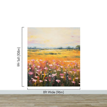 Carregar imagem no visualizador da galeria, Colorful Yellow Flower Field Painting Wallpaper Mural. #6692