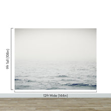 Load image into Gallery viewer, Serene Foggy Ocean Waves Wallpaper Mural. #6859