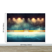 Carregar imagem no visualizador da galeria, Hockey Rink Wallpaper Mural. Sports Theme Decor. #6958