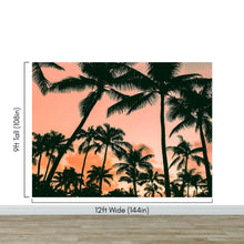 Carregar imagem no visualizador da galeria, Sunset Wallpaper Mural. Palm Trees Tropical Vibe. #6871