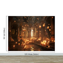 Load image into Gallery viewer, Floating Candles /  Great Hall Room Wallpaper /  Wizardly World Wall Mural. #6764
